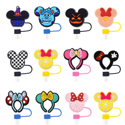 Silicone straw cap   Wearing ears on the head