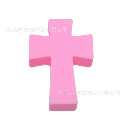 Solid color cross silicone beads