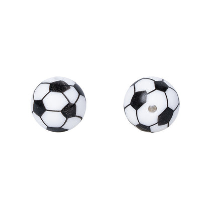 Basketball printed silicone beads