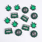 Green leaf silicone beads