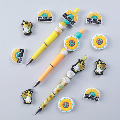 Turquoise daisy silicone beads