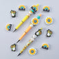 Turquoise daisy silicone beads