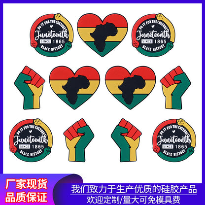 Black June Day silicone beads focal