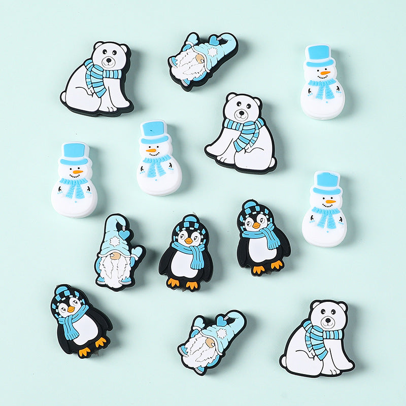 Snowman Polar Bear Silicone Beads