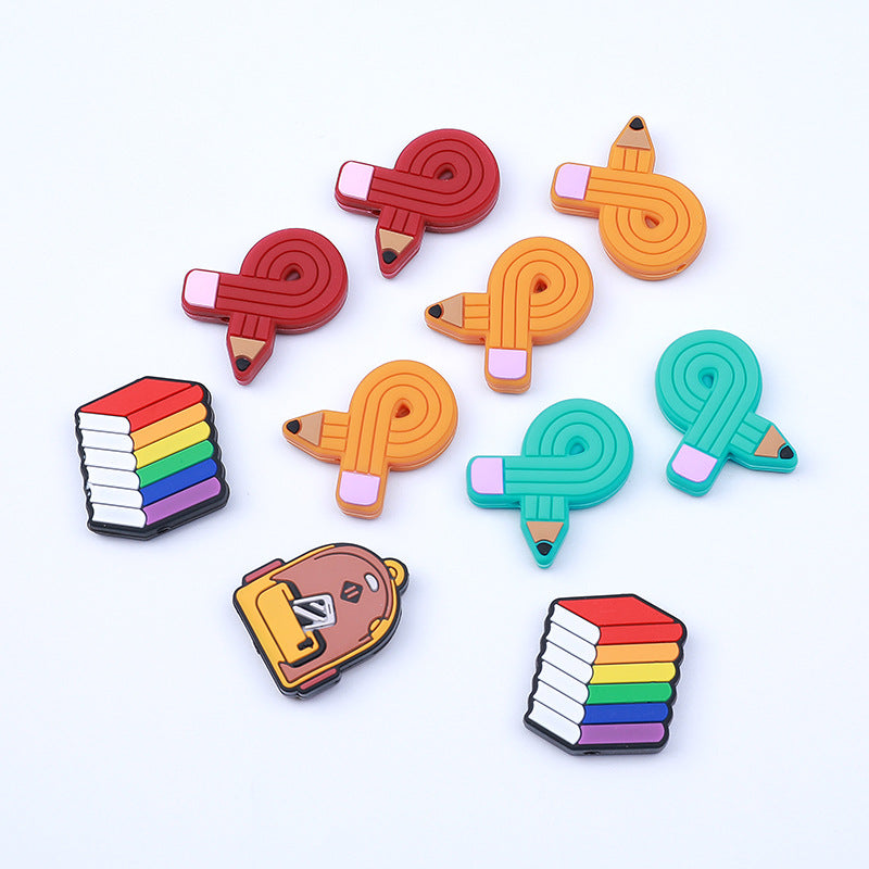 Pencil silicone beads focal