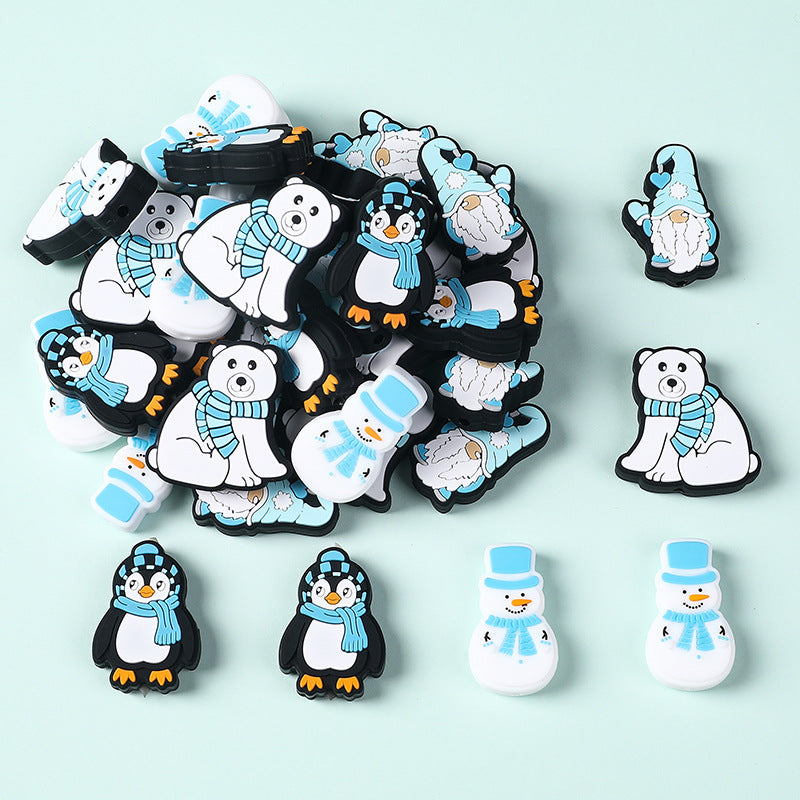 Cartoon snowman Silicone Beads
