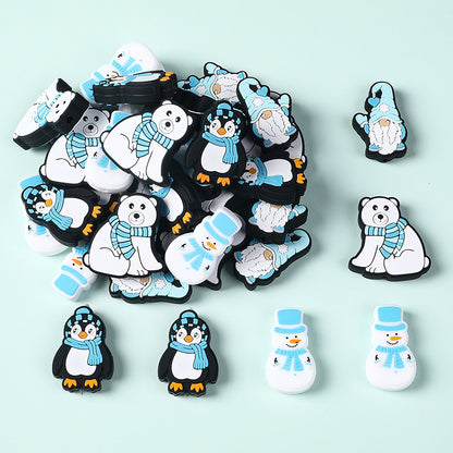 Cartoon snowman Silicone Beads