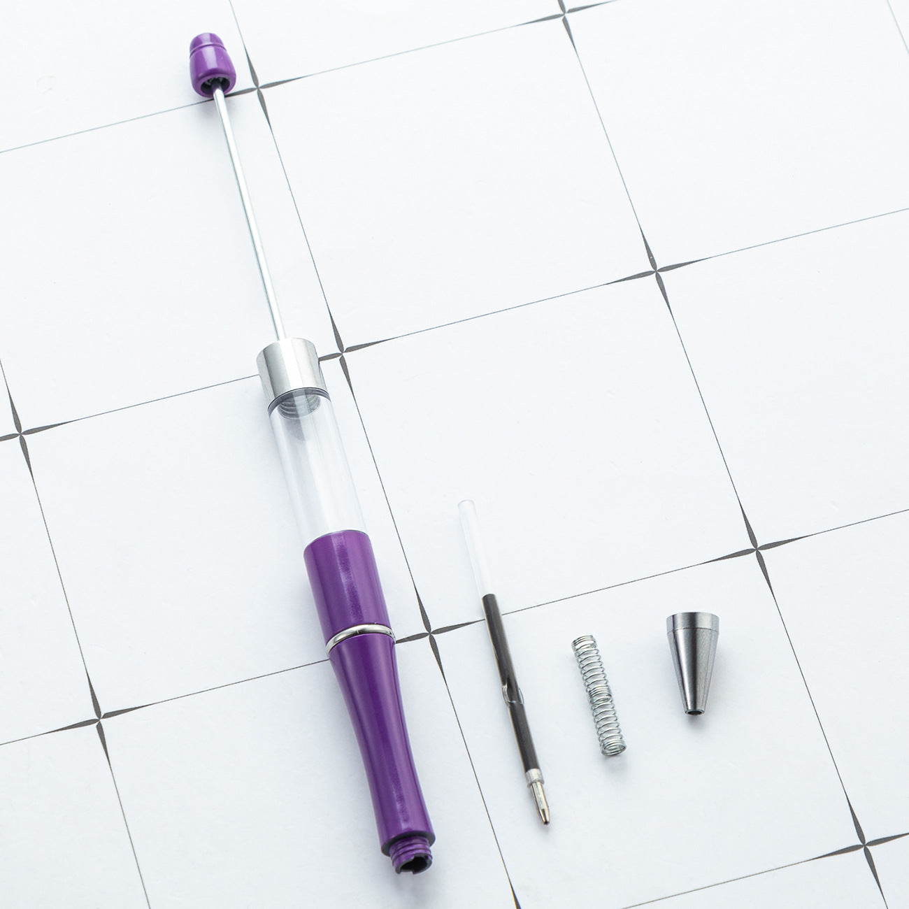 Ballpoint pen plastic bead ballpoint pen