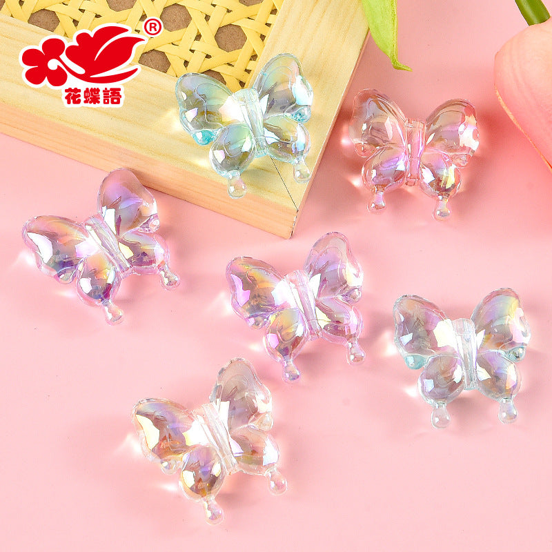 Acrylic two-color transparent colorful butterfly