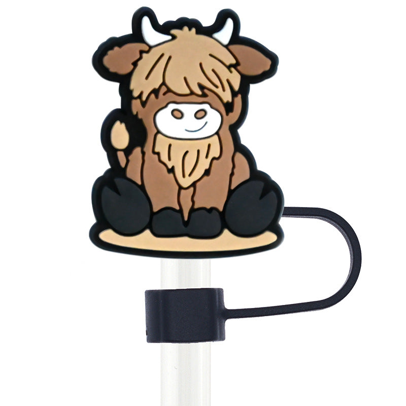 Highland Cow Cartoon Straw Hat